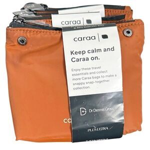 Caraa Snappy Snap-Together Travel Pouch Amenity Kit Set of 4 - Brown & Black